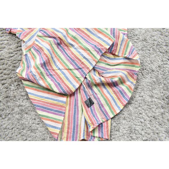 Lane Bryant Size 18 Multicolor Blouse, Cotton Blend, Short Sleeve V Neck Striped - Picture 7 of 7